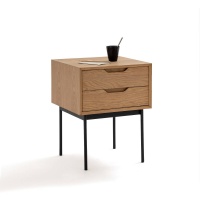 Столик У изголовья с 2 ящиками Noyeto единый размер каштановый LA REDOUTE INTERIEURS  фото, kupilegko.ru